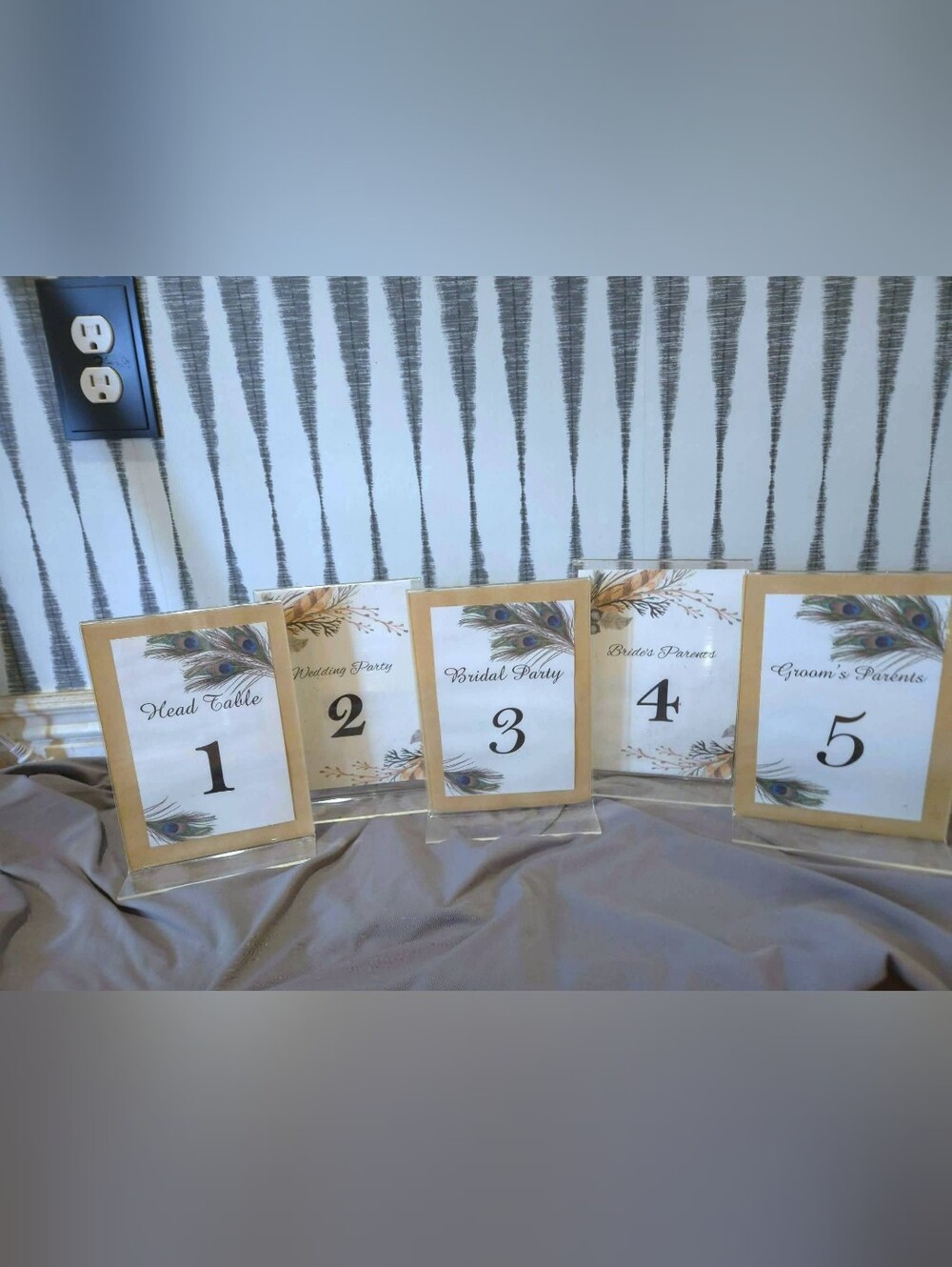 Set of 20 Wedding Table Number Signs 5x7 Acrylic Clear Stands / Rustic Decor